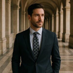 Louis Roth Hand-Sewn Silk Tie — Made in USA — Italian Silk — Vintage Geometric P